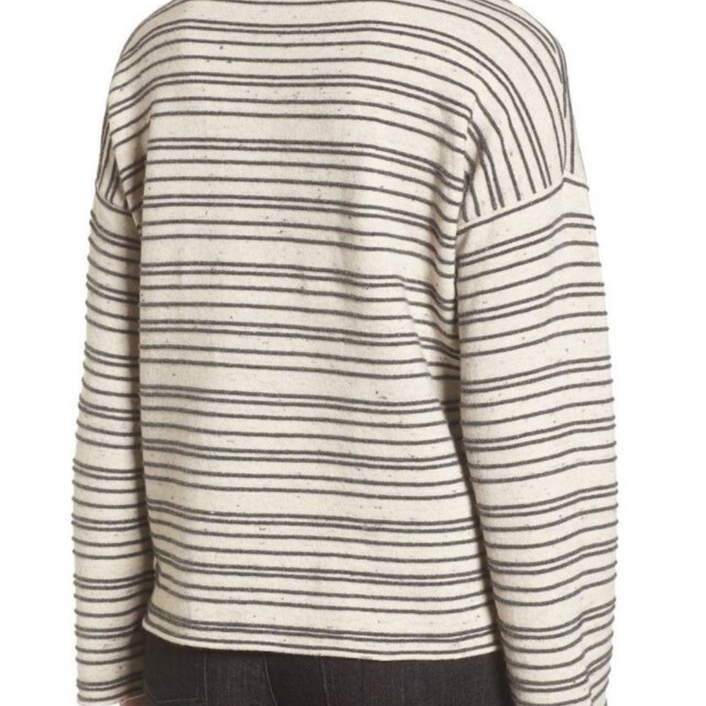 NWT Eileen Fisher Maple Oat Peppered Organic Cotton/Wool Boat Neck Top - Picture 4 of 8